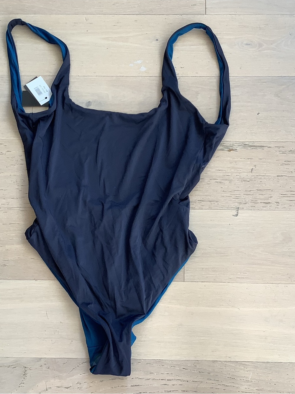 Ganni Navy/Teal One-Piece Swimsuit  reversible